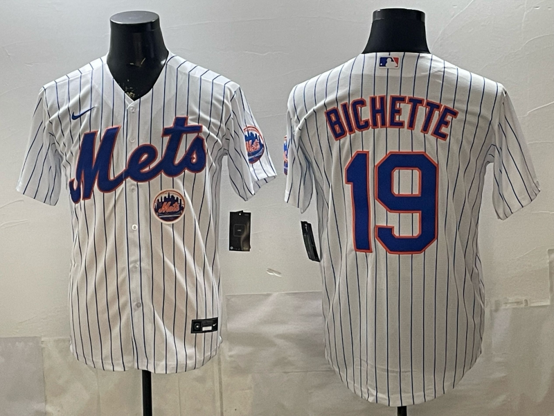 Men MLB New York Mets #19 Bo Bichette white Nike jersey 006->new york mets->MLB Jersey